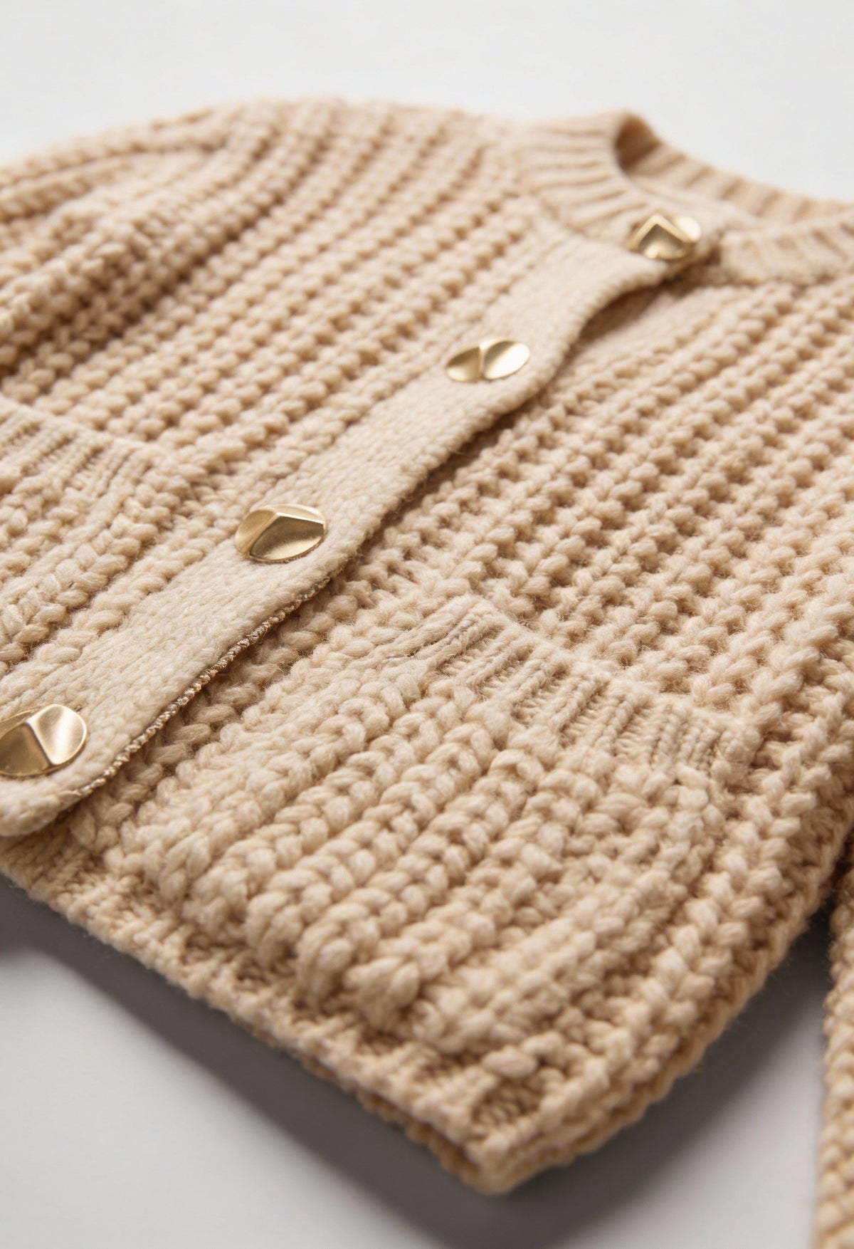 Eva | Beige Relaxed Fit Knit Cardigan