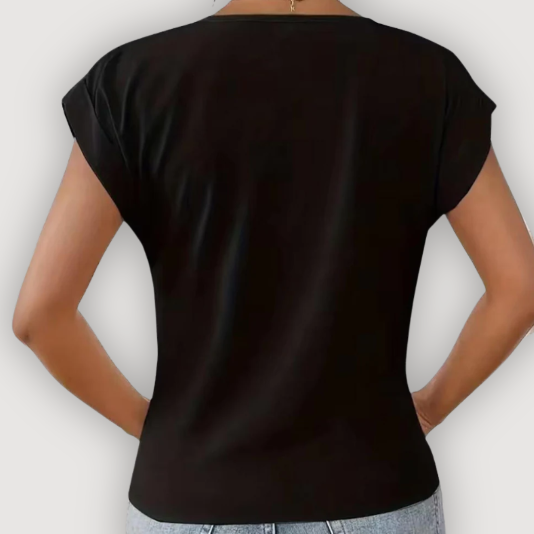 Aria | Draped V-Neck Blouse