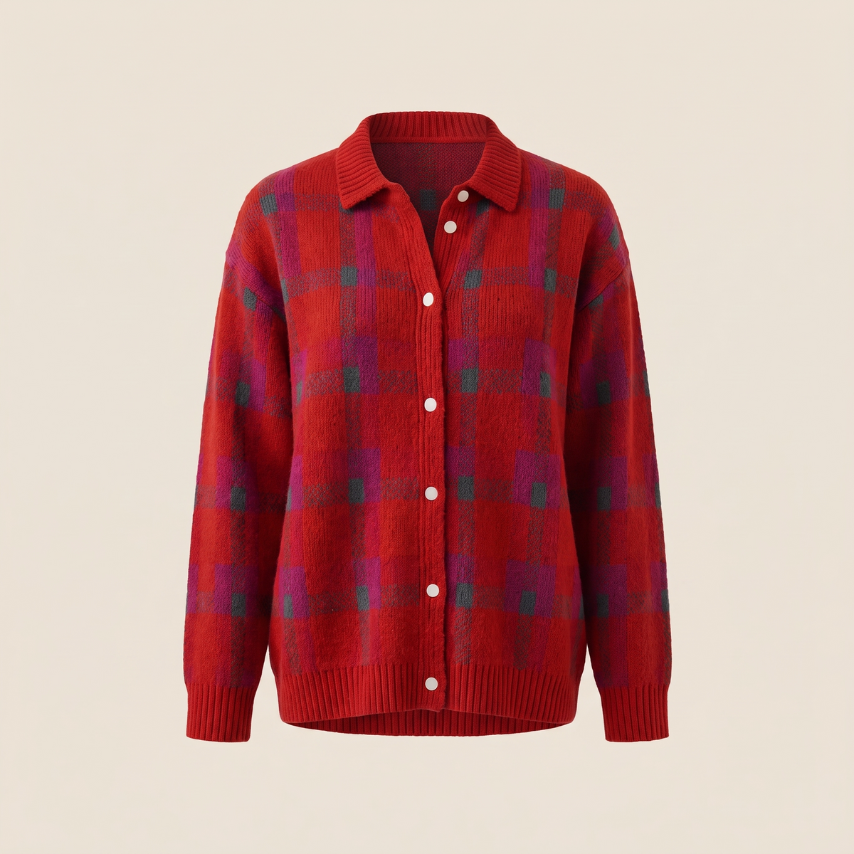 Vivienne | Retro Check Cardigan