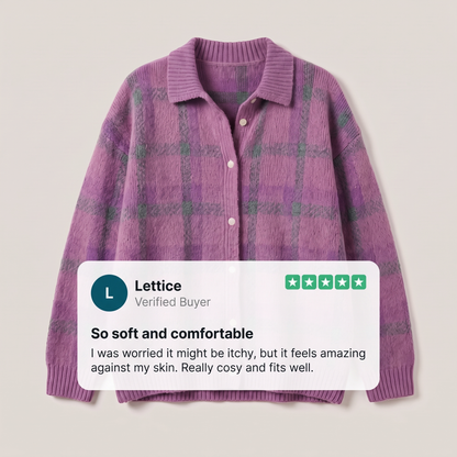 Vivienne | Retro Check Cardigan