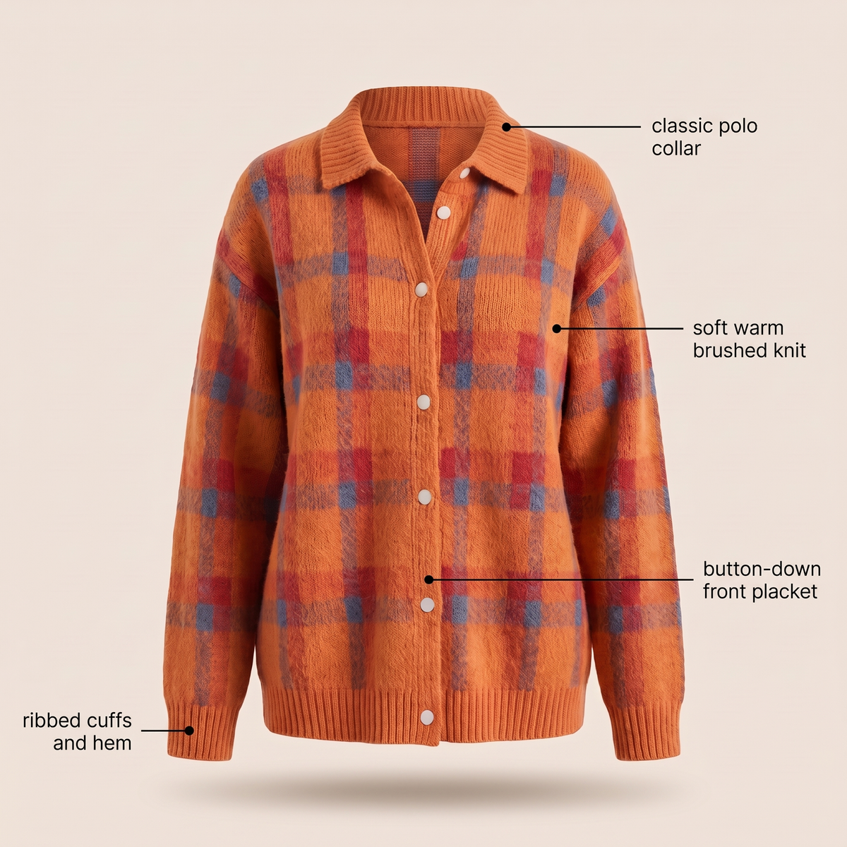Vivienne | Retro Check Cardigan