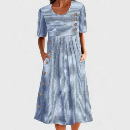 Brienne | Striped Midi Dress