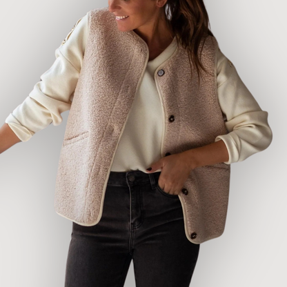 Lara | Sherpa Button Vest