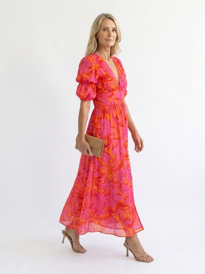Willow | Puff Sleeve Midi Dress