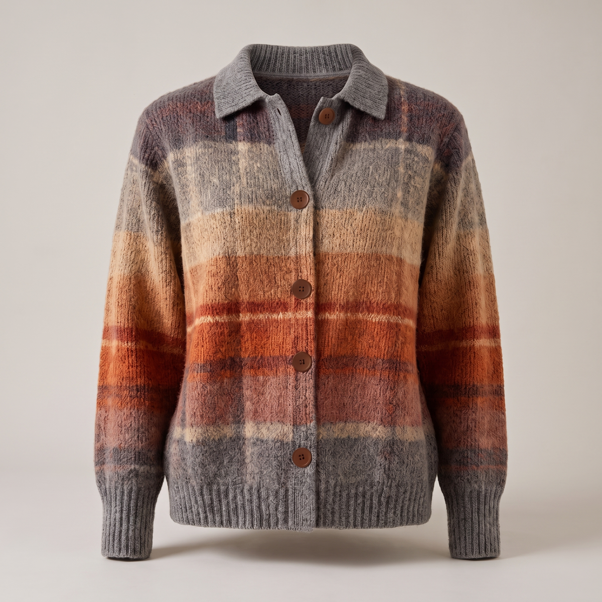 Seren | Checked Knit Cardigan