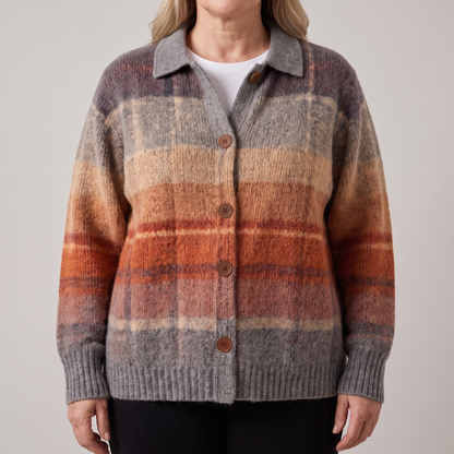 Seren | Checked Knit Cardigan