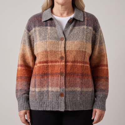 Seren | Checked Knit Cardigan