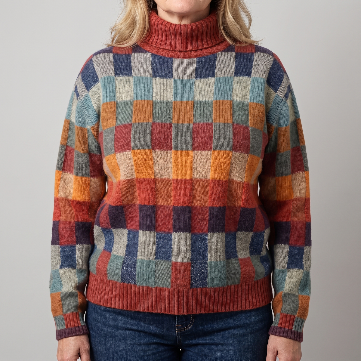 Emma | Checked Merino Sweater
