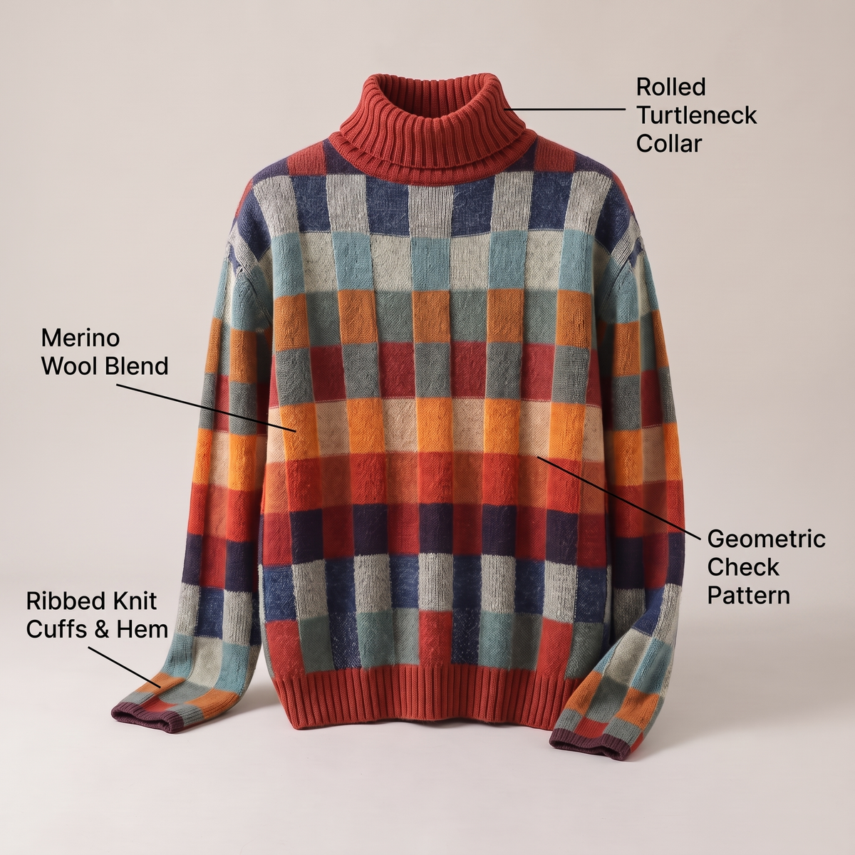 Emma | Checked Merino Sweater