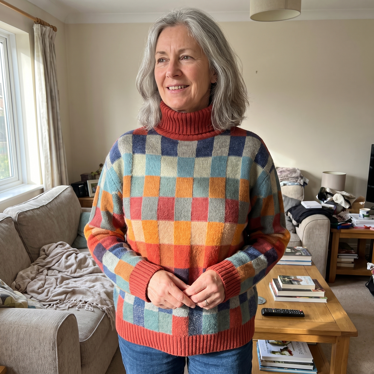 Emma | Checked Merino Sweater