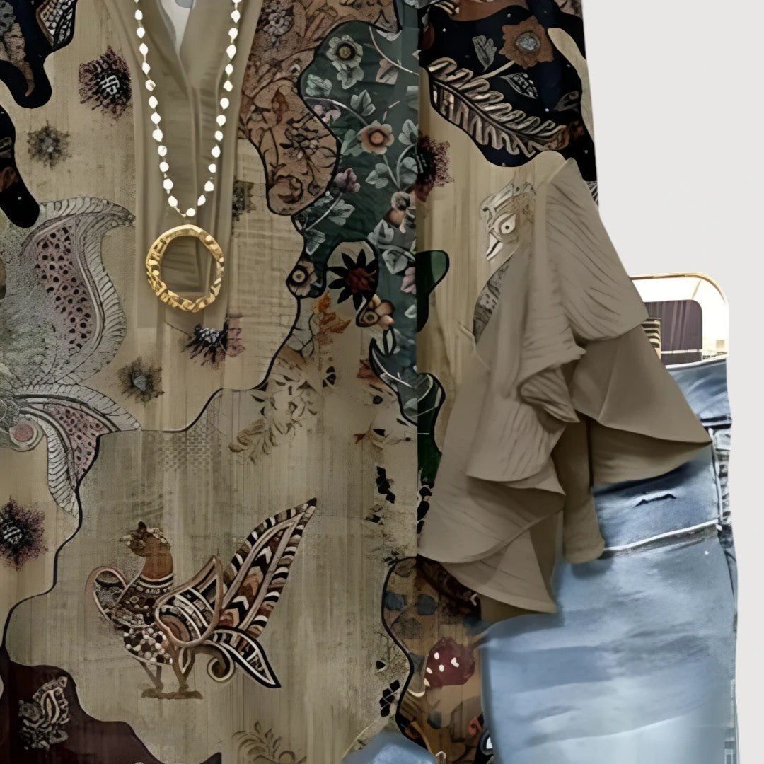 Alana | Boho Ruffle Blouse