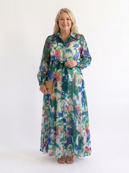 Carolina | Printed Belted Maxi Dress