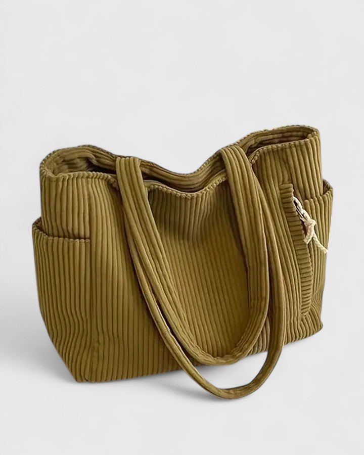 Jamie | Ribbed Cord Tote Bag