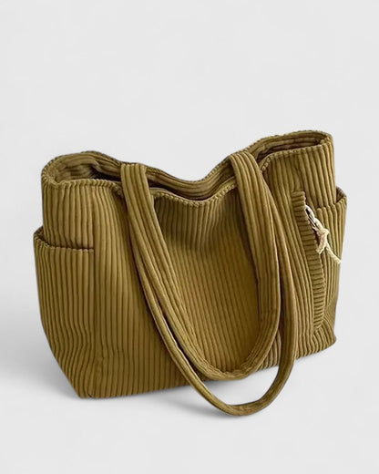 Jamie | Ribbed Cord Tote Bag