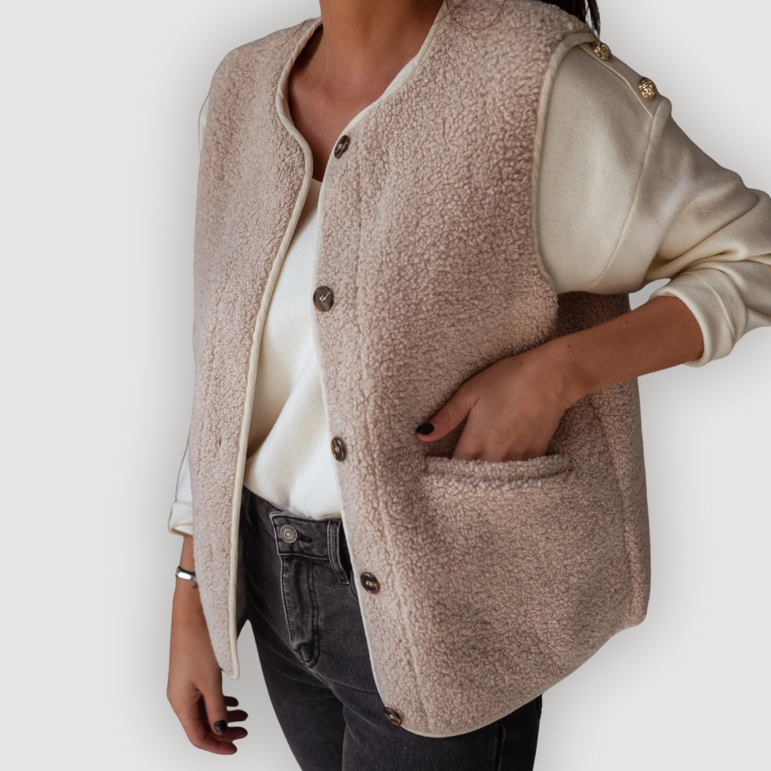 Lara | Sherpa Button Vest