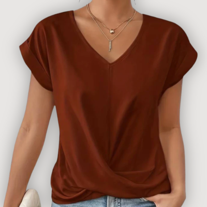 Aria | Draped V-Neck Blouse