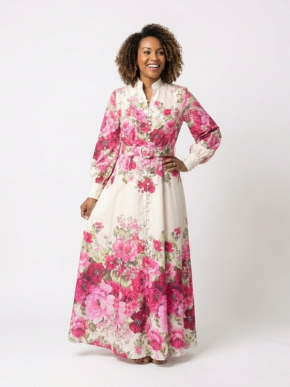 Kennedy | Belted Floral Maxi Dress