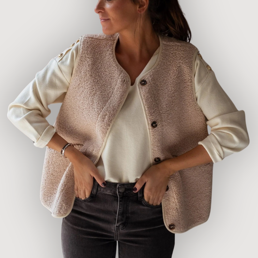 Lara | Sherpa Button Vest