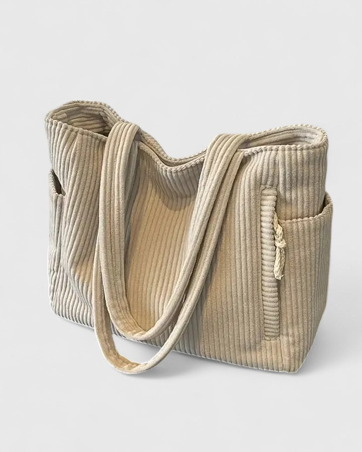 Jamie | Ribbed Cord Tote Bag