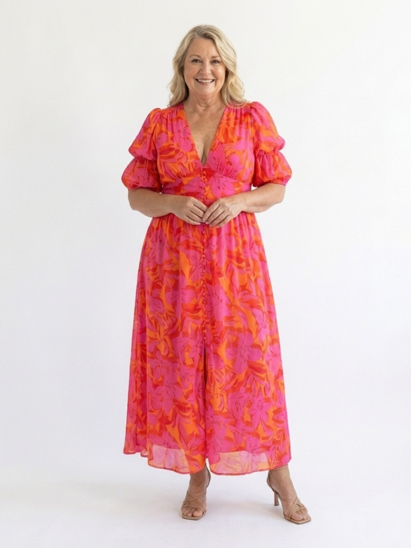 Willow | Puff Sleeve Midi Dress