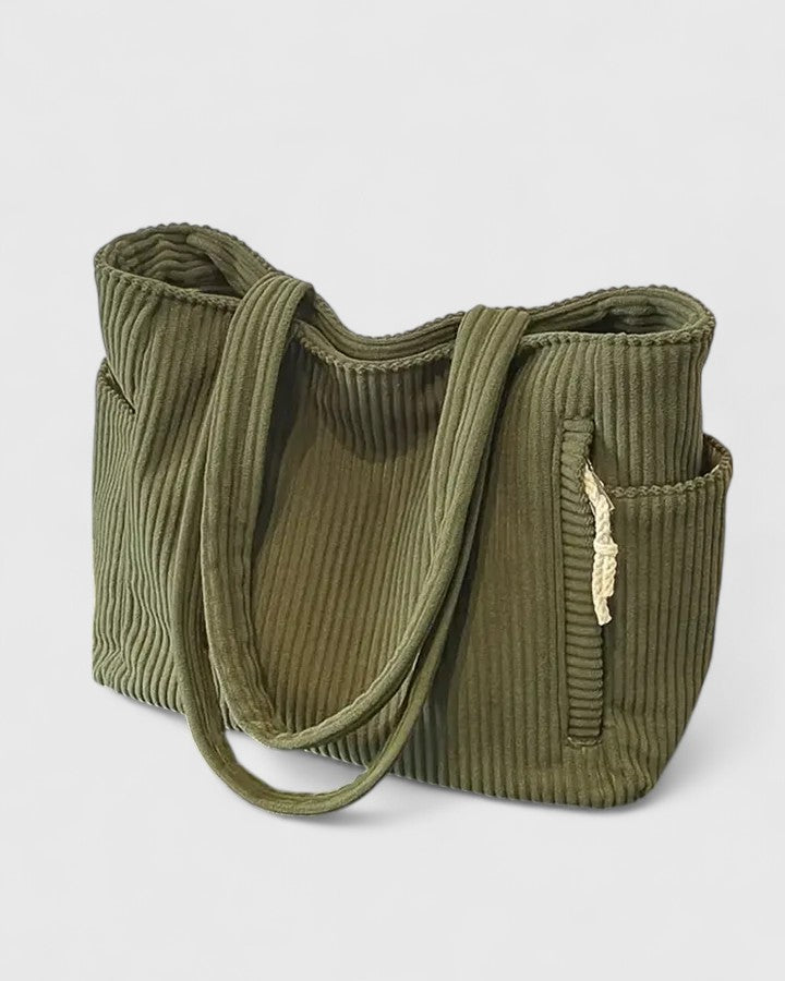 Jamie | Ribbed Cord Tote Bag