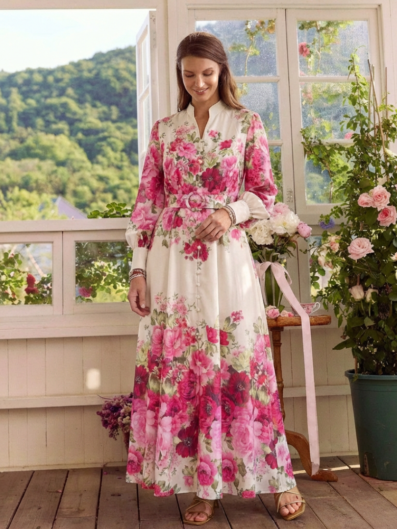 Kennedy | Belted Floral Maxi Dress