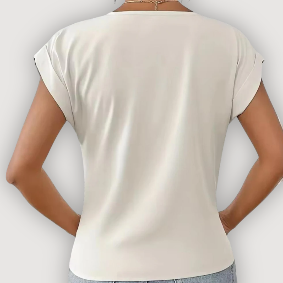 Aria | Draped V-Neck Blouse