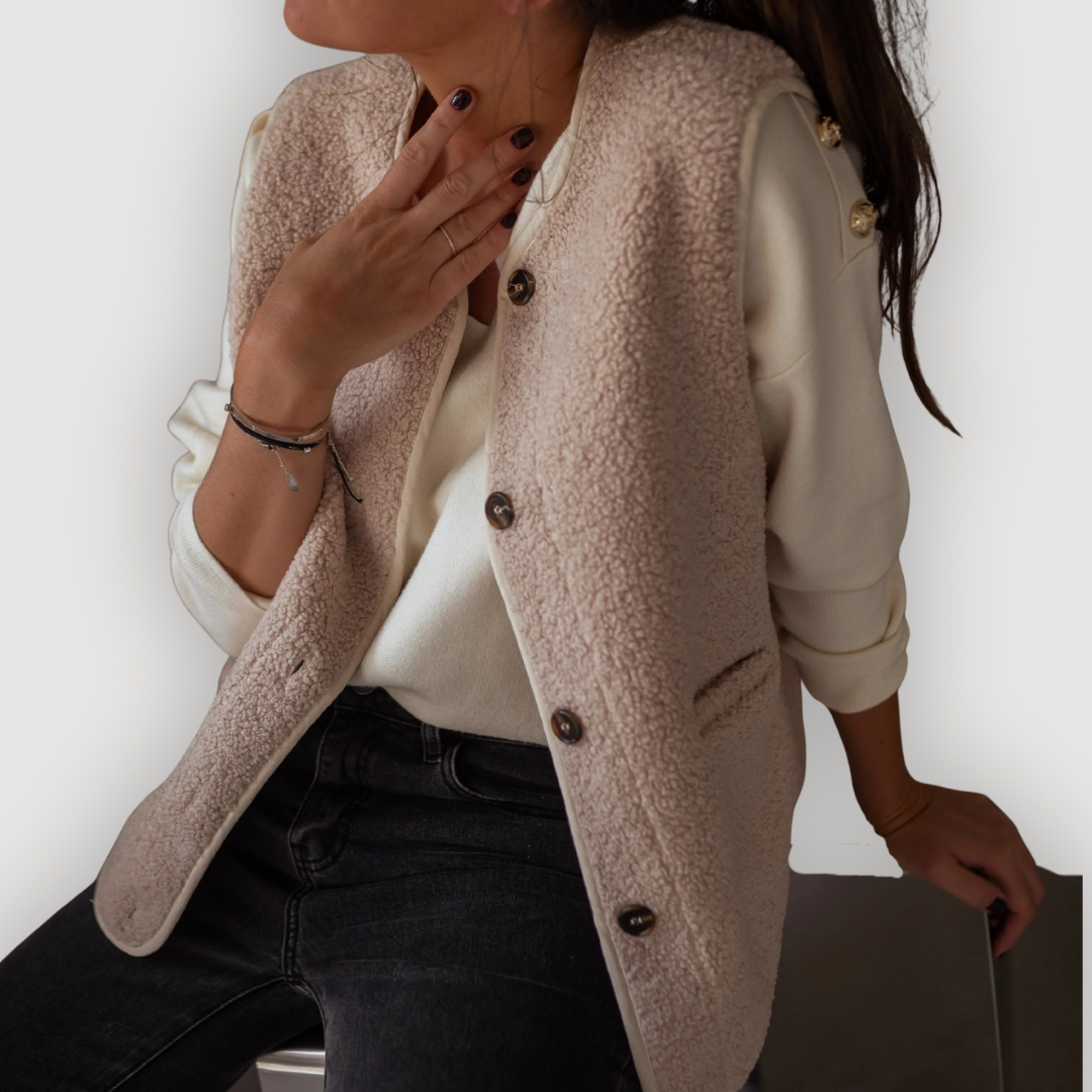 Lara | Sherpa Button Vest