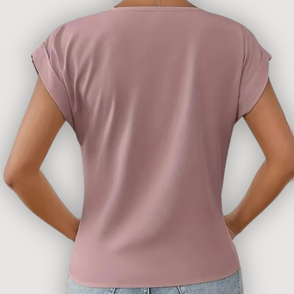 Aria | Draped V-Neck Blouse