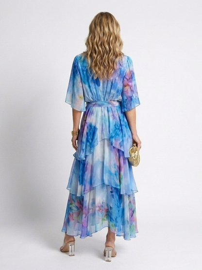 Calista | Sheer Tie Waist Maxi Dress