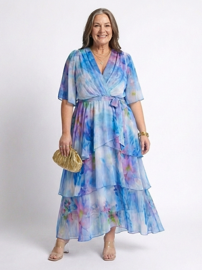 Calista | Sheer Tie Waist Maxi Dress