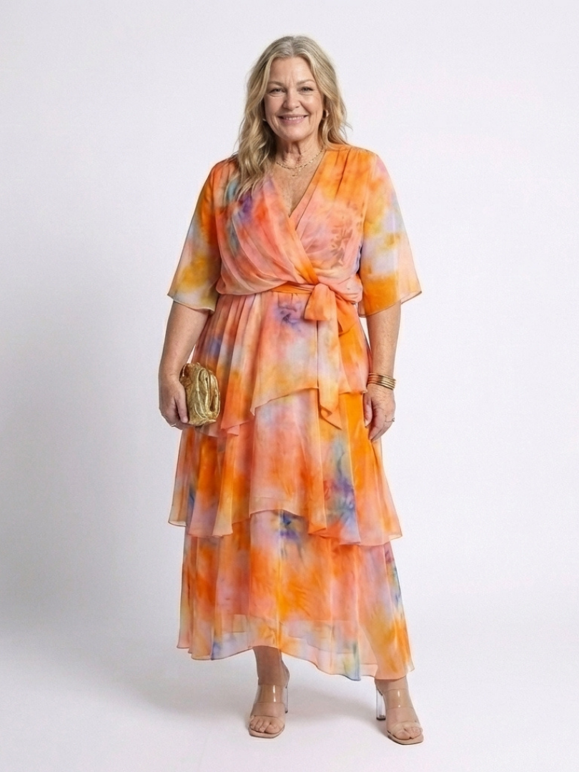 Calista | Sheer Tie Waist Maxi Dress