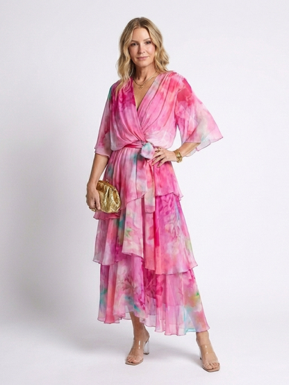 Calista | Sheer Tie Waist Maxi Dress