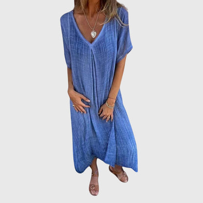 Fiona – Elegant Lightweight V-Neck Dress