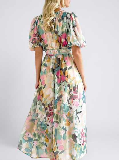 Eulalie | Gathered Waist Midi Dress
