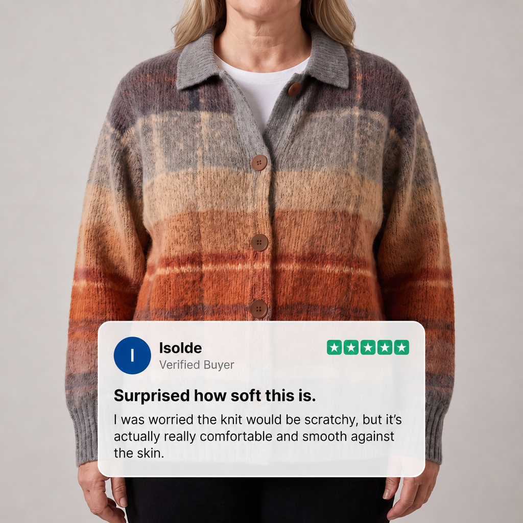 Seren | Checked Knit Cardigan