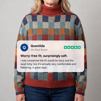 Emma | Checked Merino Sweater