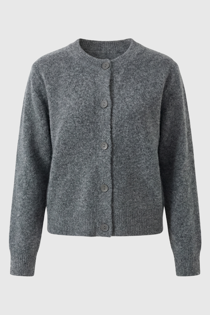 Helena | Gray Long Cardigan with Relaxed Fit