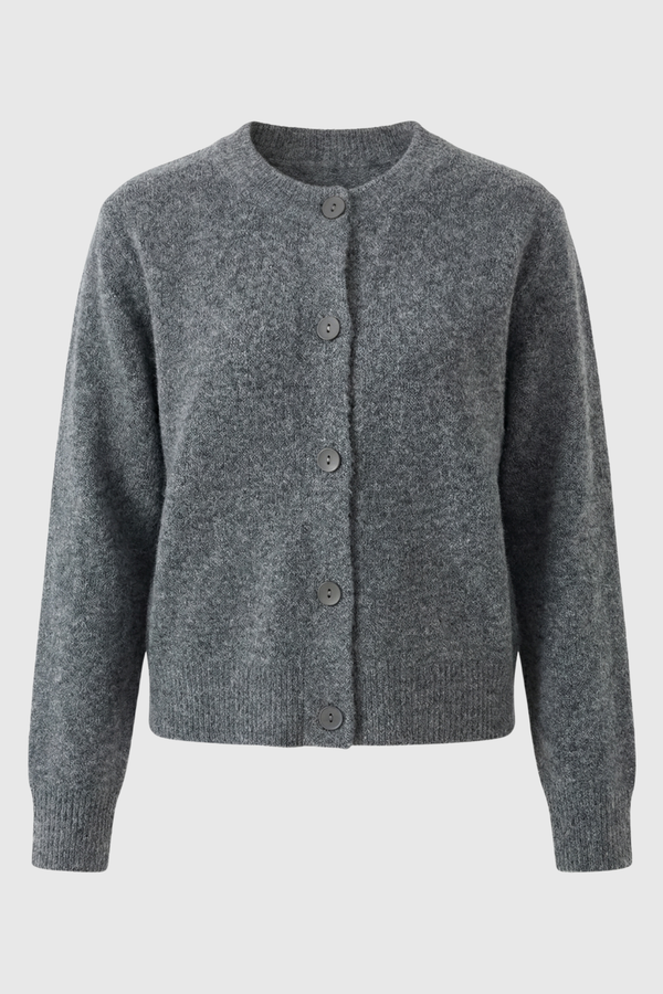 Helena | Gray Long Cardigan with Relaxed Fit