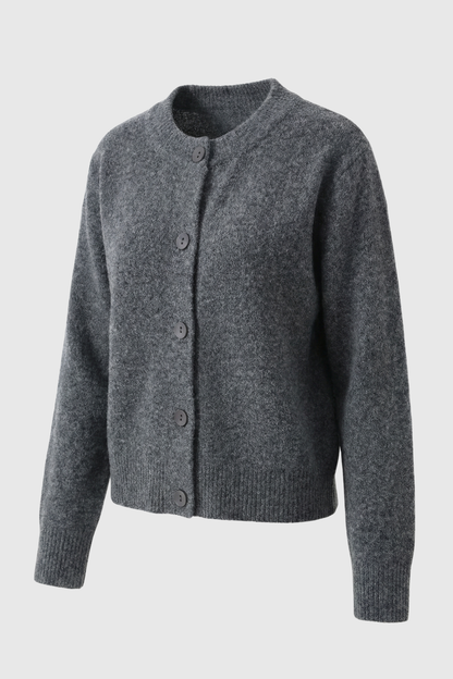 Helena | Gray Long Cardigan with Relaxed Fit