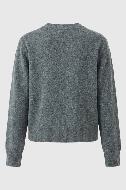 Helena | Gray Long Cardigan with Relaxed Fit