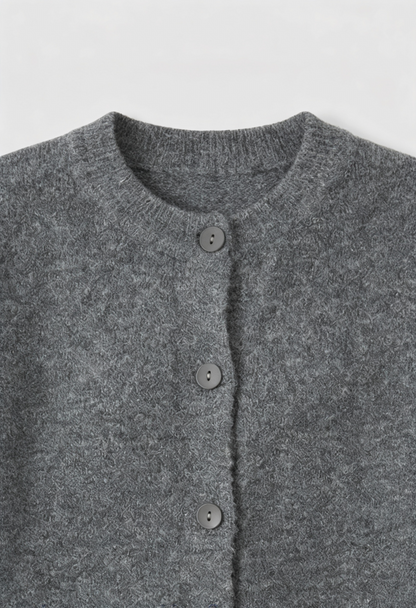 Helena | Gray Long Cardigan with Relaxed Fit