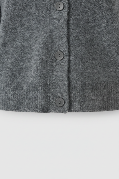 Helena | Gray Long Cardigan with Relaxed Fit