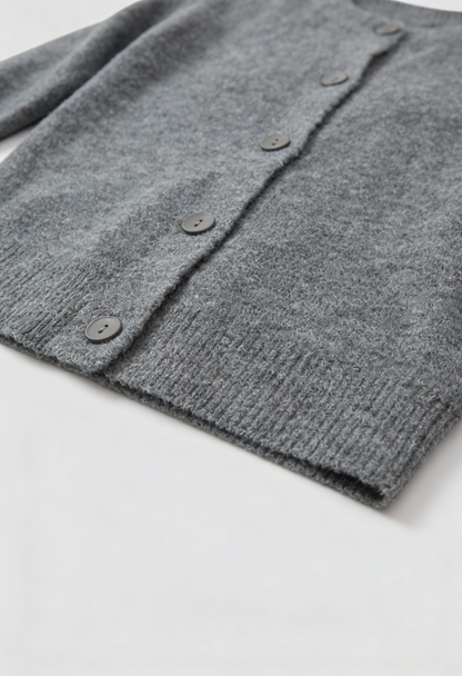 Helena | Gray Long Cardigan with Relaxed Fit