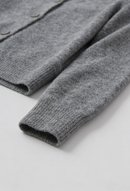 Helena | Gray Long Cardigan with Relaxed Fit