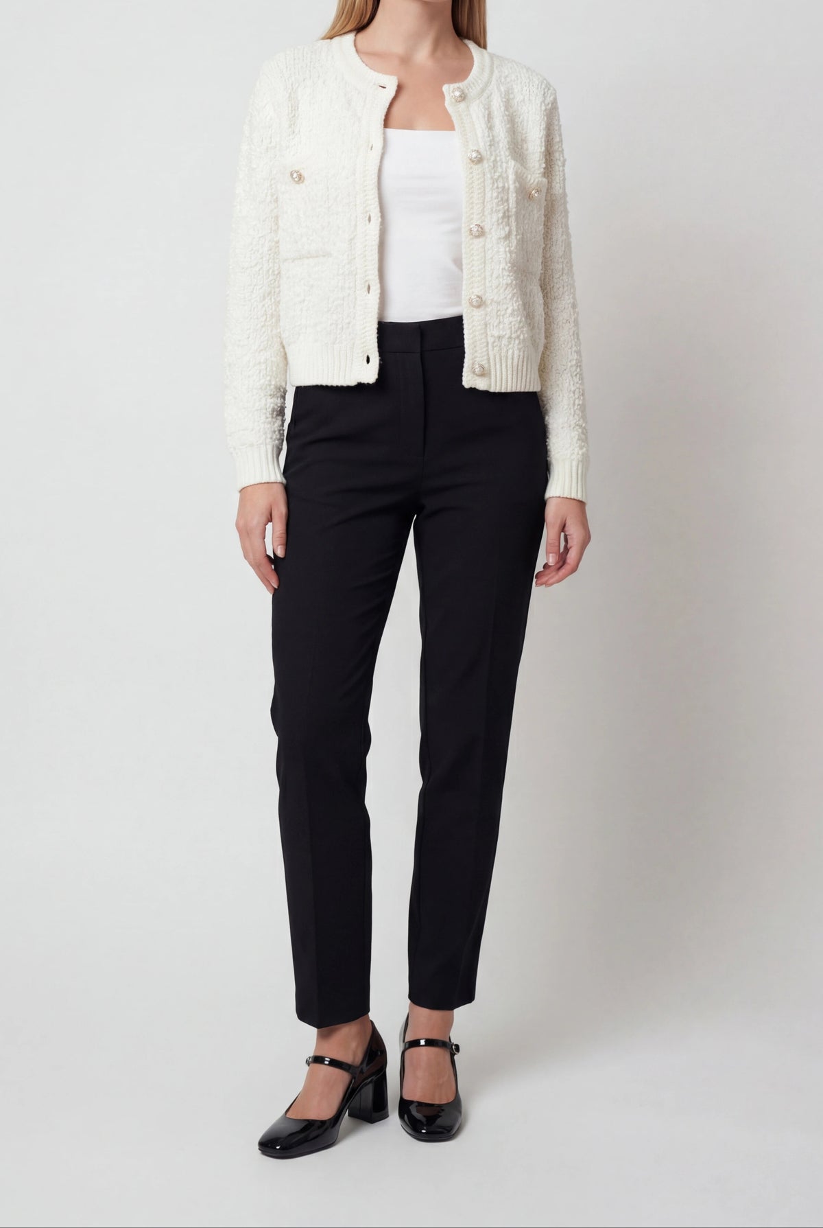 Sarah | Open-Front Cardigan with Ribbed Details
