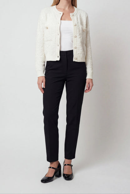 Sarah | Open-Front Cardigan with Ribbed Details