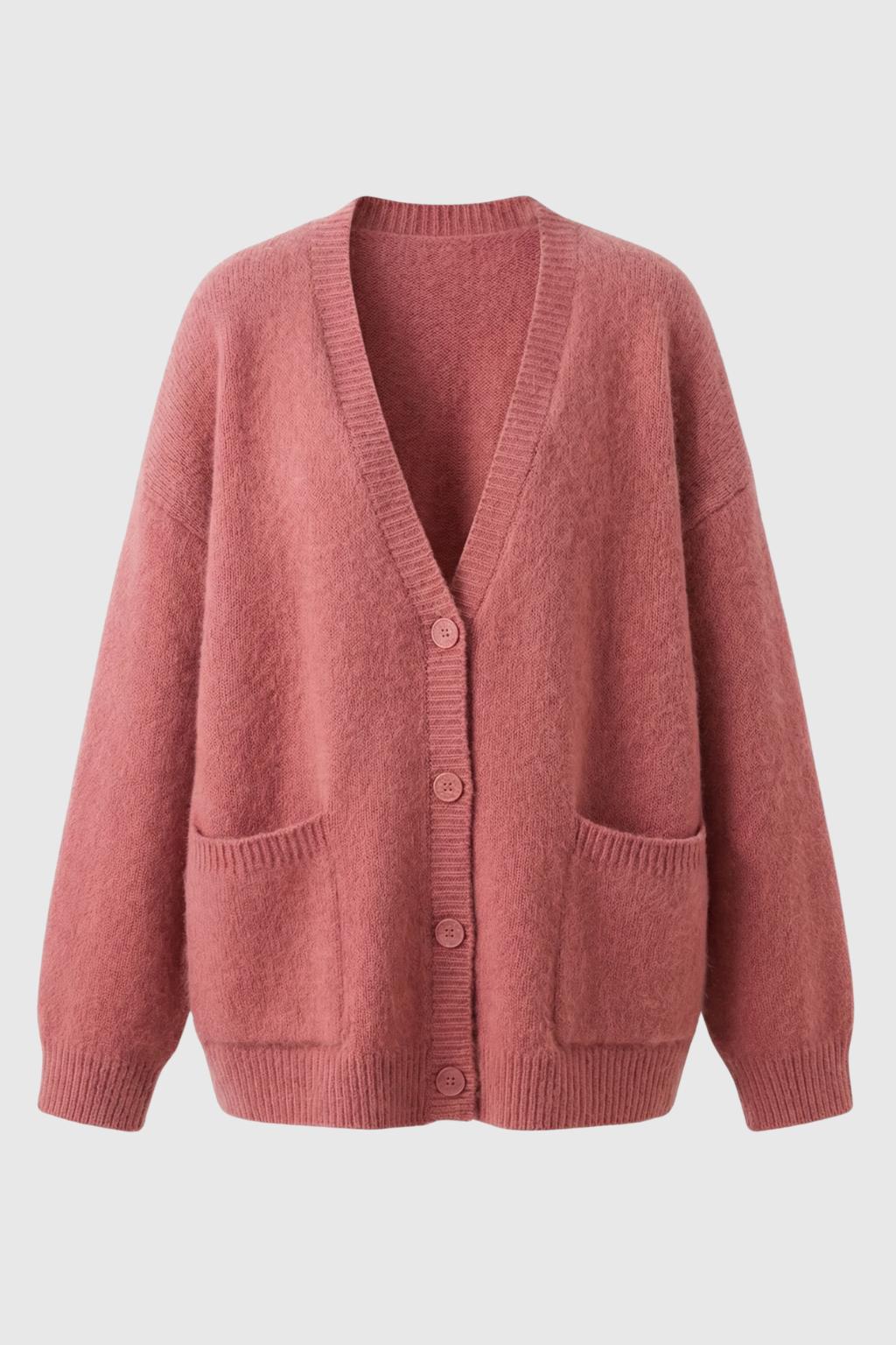 Fiona | Pink Knit Cardigan with Relaxed Fit