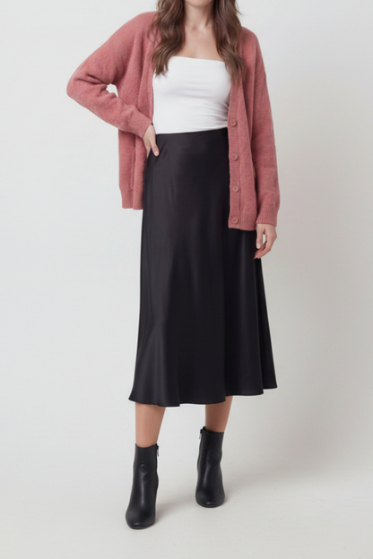 Fiona | Pink Knit Cardigan with Relaxed Fit