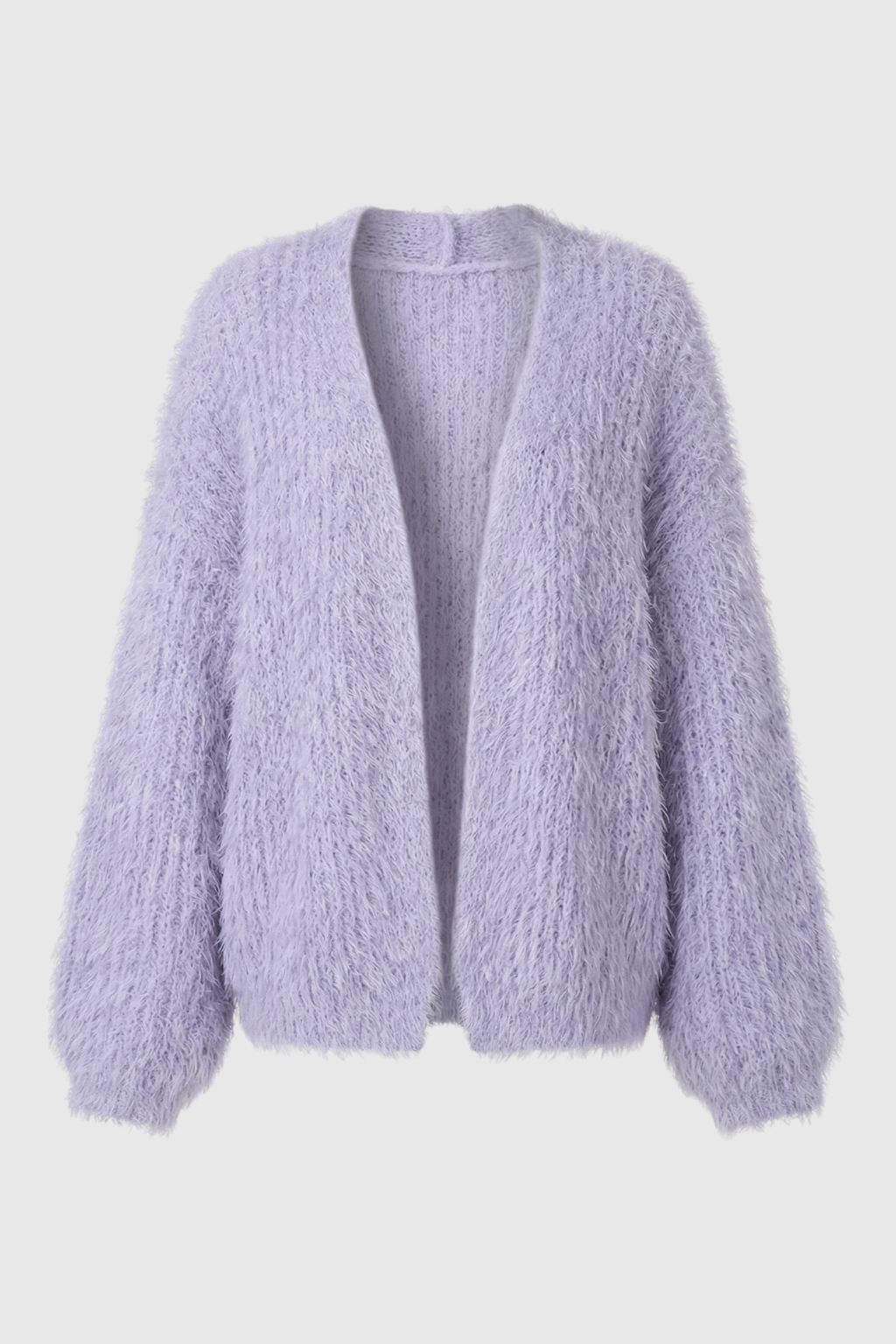 Grace | Purple Knit Cardigan with Ribbed Details